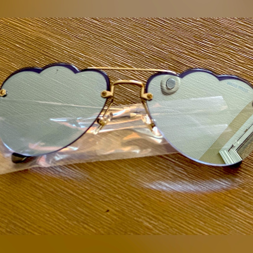 Blue Mirrored Miu Miu sunglasses